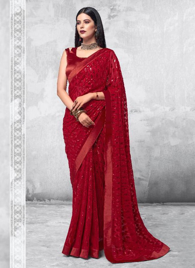 ANMOL INNARA Latest Fancy Designer Heavy Fancy Party Wear Blooming Georgette Stylish Saree Collection